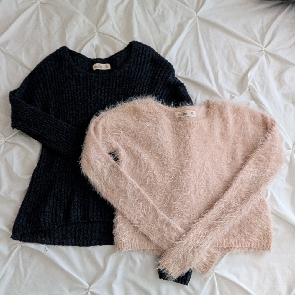 Hollister Black and Pink Sweater Duo (Juniors)